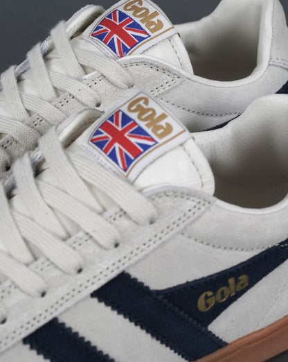 Gola Equipe Wildleder-Sneaker Off White/Marineblau/Gummi