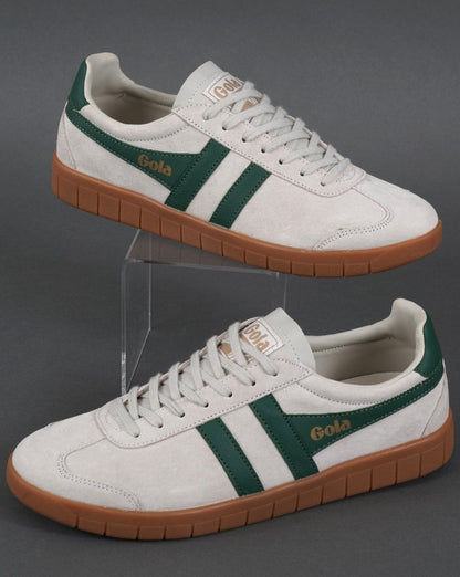 Gola Hurricane Wildleder-Sneaker Off-White/Grün/Gummi