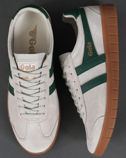 Gola Hurricane Wildleder-Sneaker Off-White/Grün/Gummi