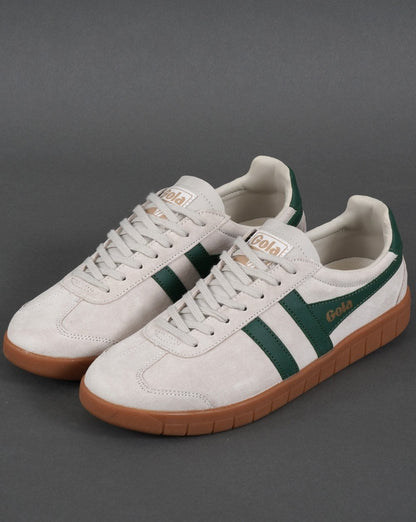 Gola Hurricane Wildleder-Sneaker Off-White/Grün/Gummi