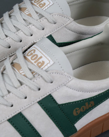 Gola Hurricane Wildleder-Sneaker Off-White/Grün/Gummi