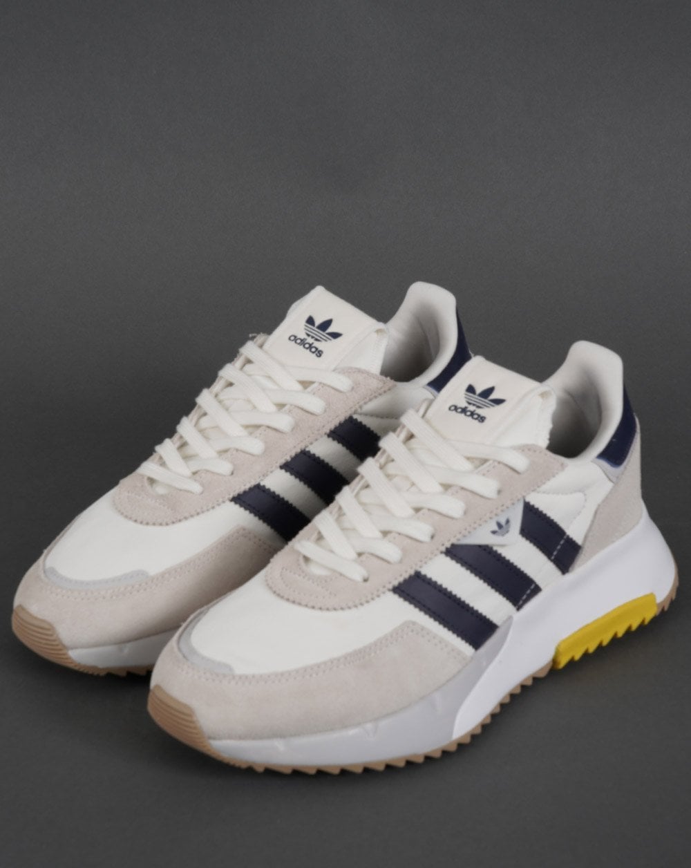 Adidas Retropy F2 Trainers Off White/Navy/Yellow