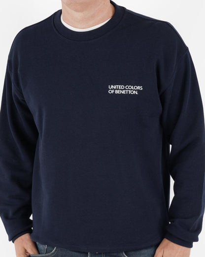 Benetton Logo Sweatshirt Marineblau