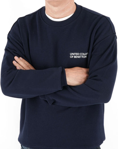Benetton Logo Sweatshirt Marineblau