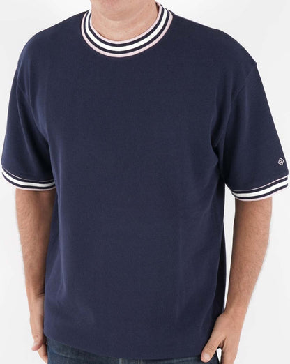 Gant T-Shirt mit Kontraststreifendetail, Marineblau