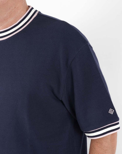 Gant T-Shirt mit Kontraststreifendetail, Marineblau