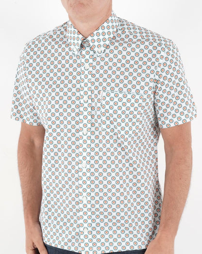 Ben Sherman – Target – Gepunktetes Kurzarmhemd in Orange