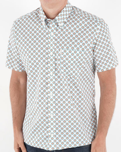 Ben Sherman – Target – Gepunktetes Kurzarmhemd in Orange