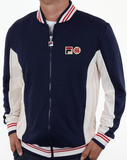 Fila Vintage Mk1 Settanta Twin Badge Trainingsjacke Marineblau/Gardenie/Rot