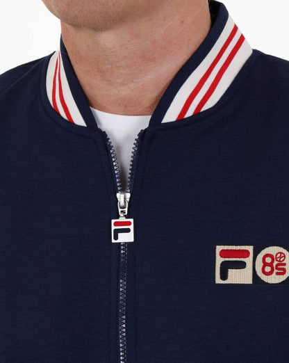 Fila Vintage Mk1 Settanta Twin Badge Trainingsjacke Marineblau/Gardenie/Rot