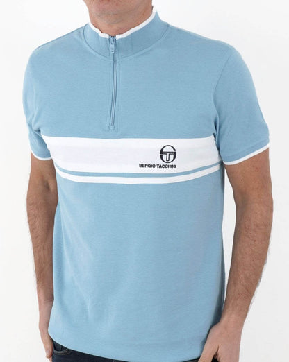 Sergio Tacchini Masters Poloshirt mit 1/4-Reißverschluss, Himmelblau