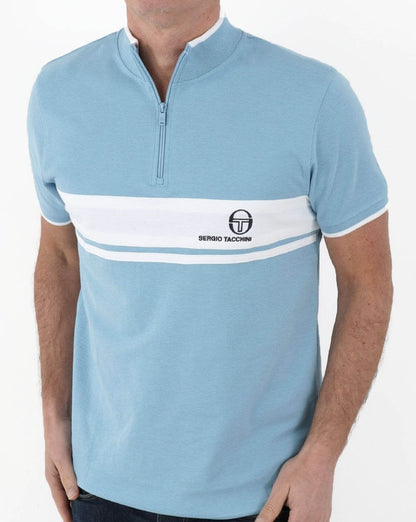 Sergio Tacchini Masters Poloshirt mit 1/4-Reißverschluss, Himmelblau