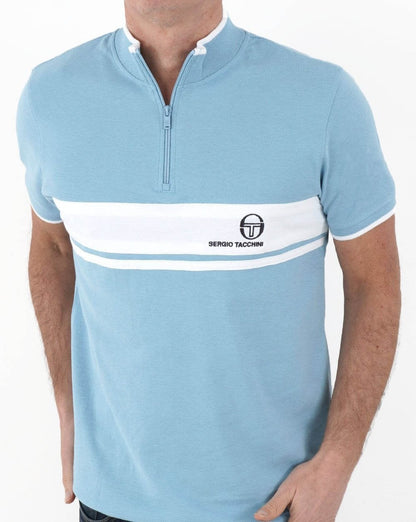 Sergio Tacchini Masters Poloshirt mit 1/4-Reißverschluss, Himmelblau