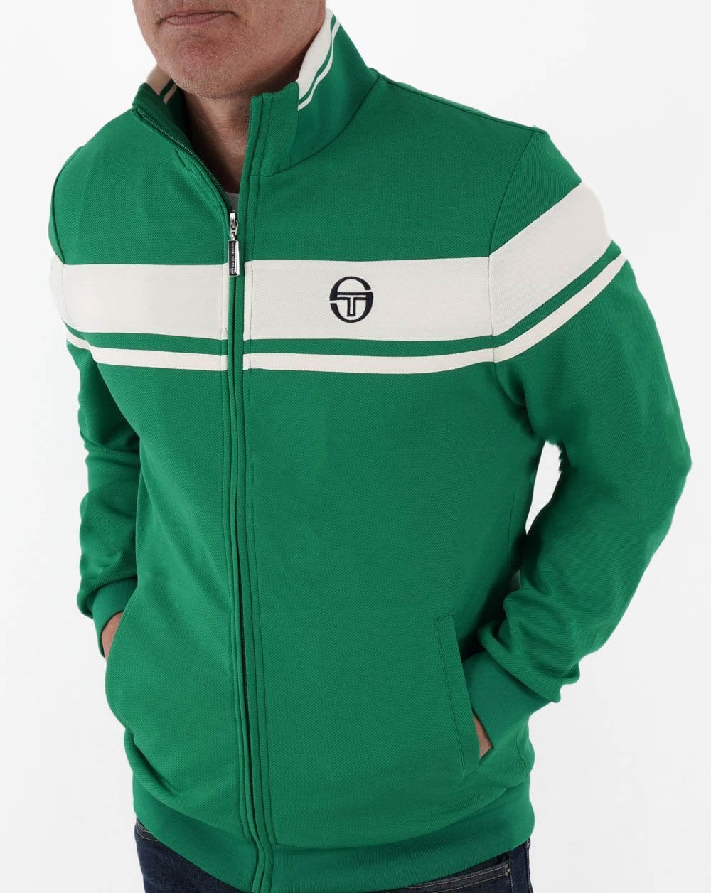 Sergio Tacchini Masters Track Top Green/Off White