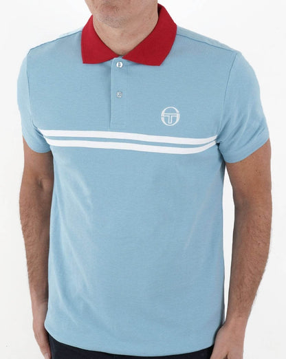Sergio Tacchini Supermac Poloshirt Himmelblau/Weiß/Rot