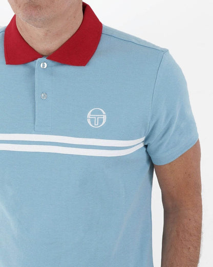 Sergio Tacchini Supermac Poloshirt Himmelblau/Weiß/Rot