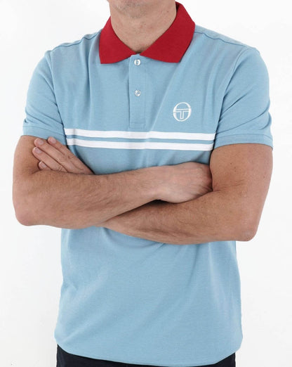 Sergio Tacchini Supermac Poloshirt Himmelblau/Weiß/Rot