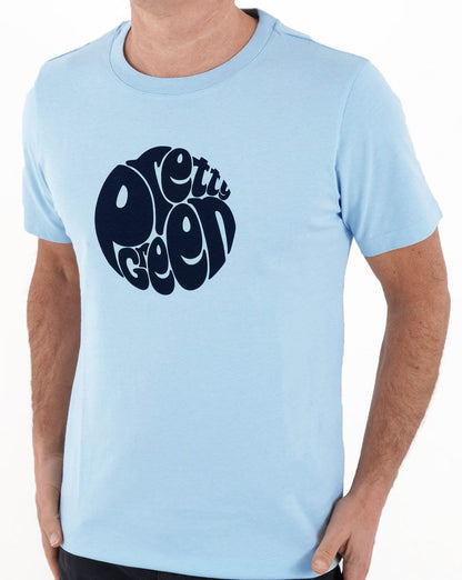 Pretty Green Gillespie T-Shirt Himmelblau/Marineblau