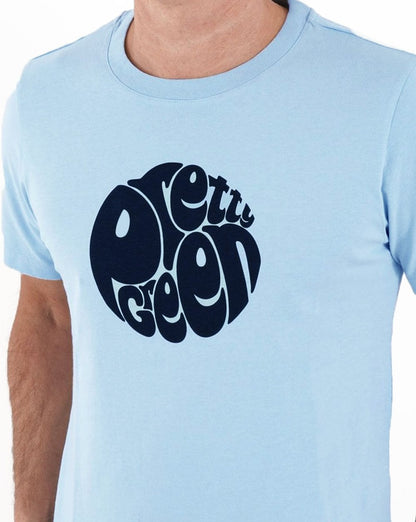 Pretty Green Gillespie T-Shirt Himmelblau/Marineblau