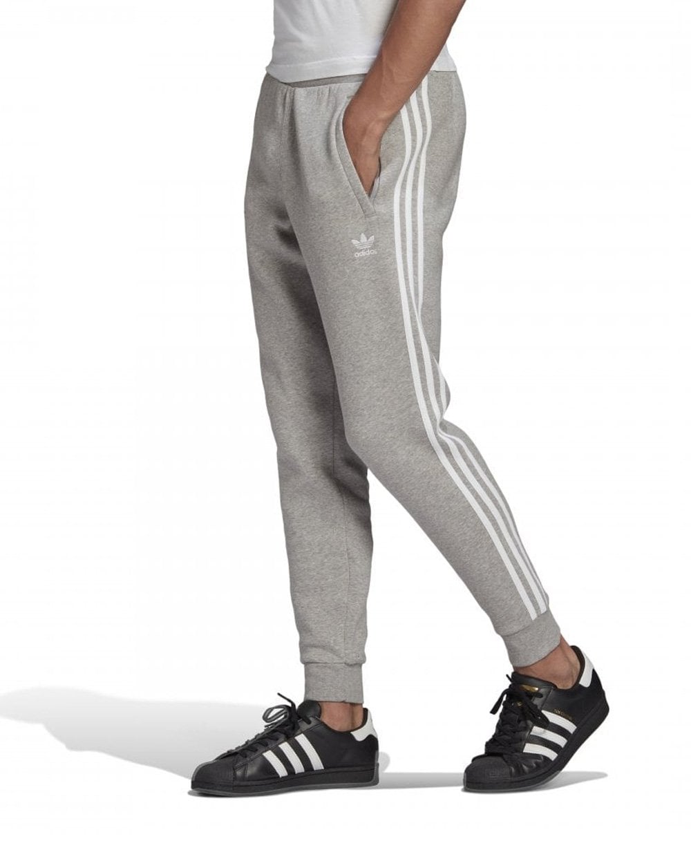 Adidas Originals – Graue Jogginghose mit 3 Streifen