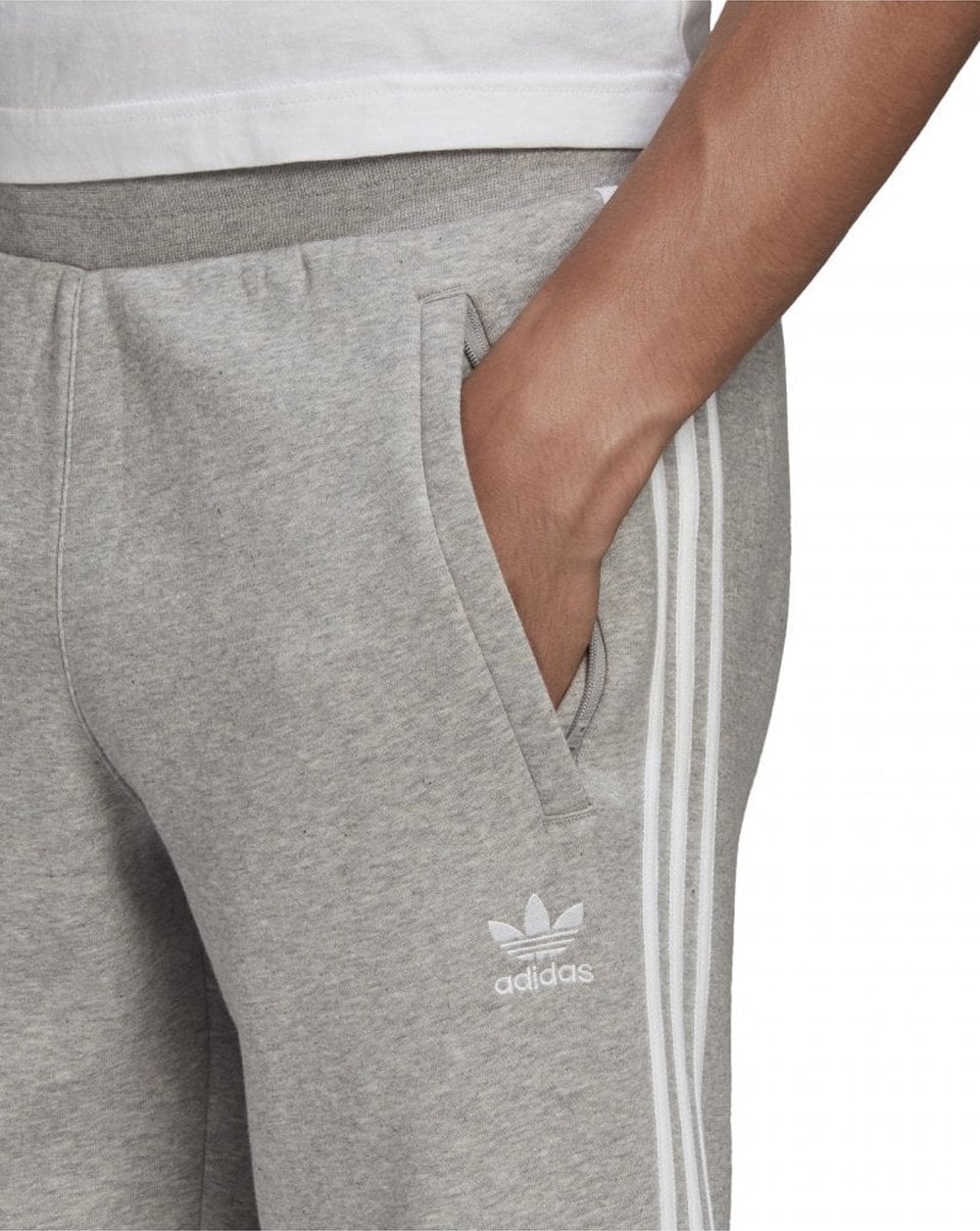 Adidas Originals – Graue Jogginghose mit 3 Streifen