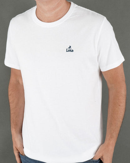 T-Shirt „Lois“ mit kleinem Logo in Weiß