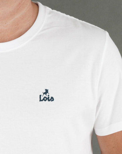 T-Shirt „Lois“ mit kleinem Logo in Weiß