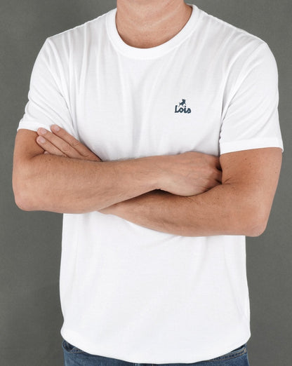 T-Shirt „Lois“ mit kleinem Logo in Weiß