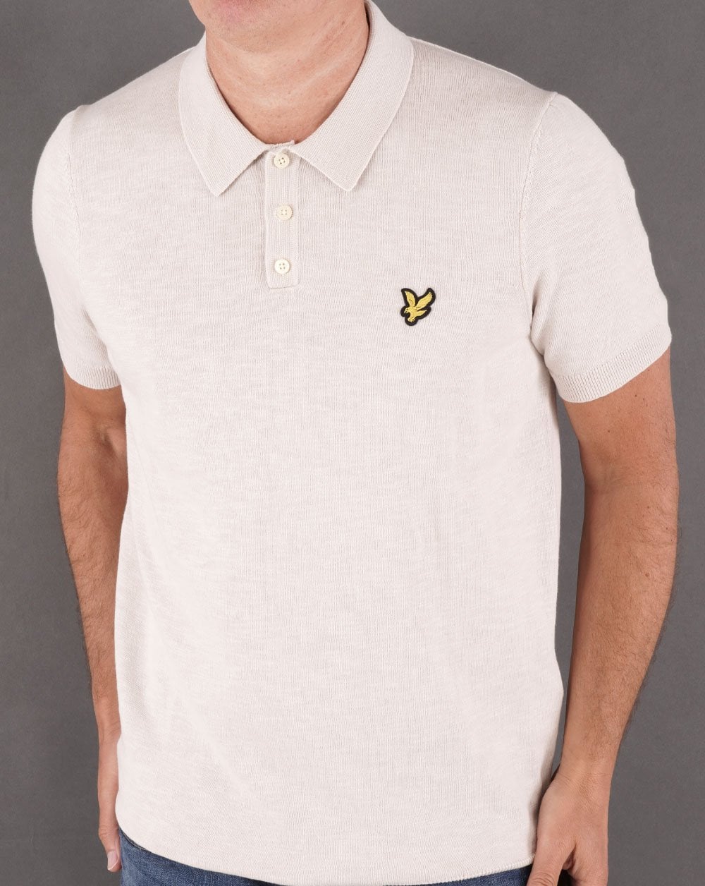 Lyle &amp; Scott Strick-Poloshirt in Hellnebel