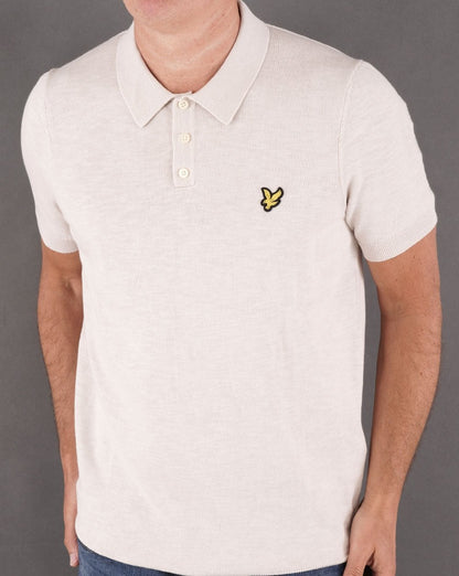 Lyle &amp; Scott Strick-Poloshirt in Hellnebel