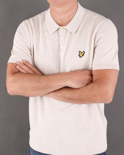 Lyle &amp; Scott Strick-Poloshirt in Hellnebel