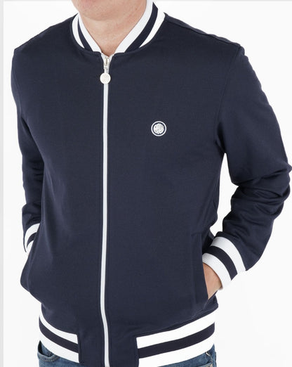 Pretty Green – Bomber-Trainingsjacke in Marineblau