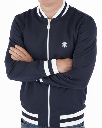 Pretty Green – Bomber-Trainingsjacke in Marineblau