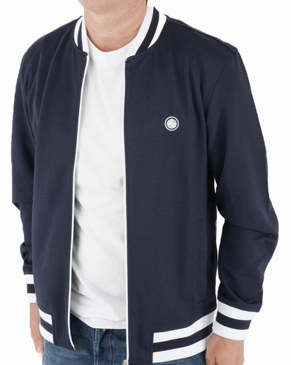 Pretty Green – Bomber-Trainingsjacke in Marineblau