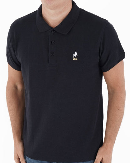 Lois Seventies Kurzarm-Poloshirt, Marineblau