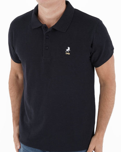 Lois Seventies Kurzarm-Poloshirt, Marineblau