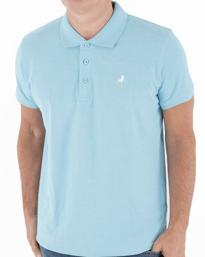 Lois Seventies Kurzarm-Poloshirt, Himmelblau