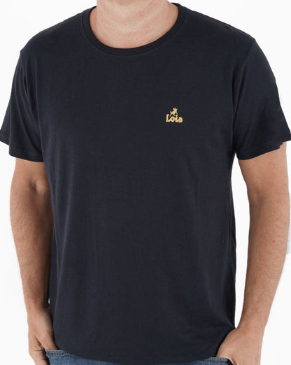 T-Shirt „Lois“ mit kleinem Logo, Marineblau