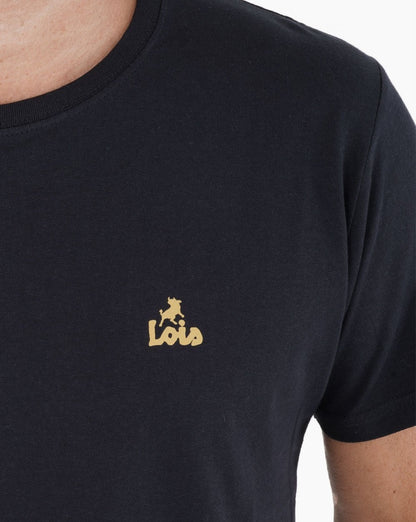 T-Shirt „Lois“ mit kleinem Logo, Marineblau