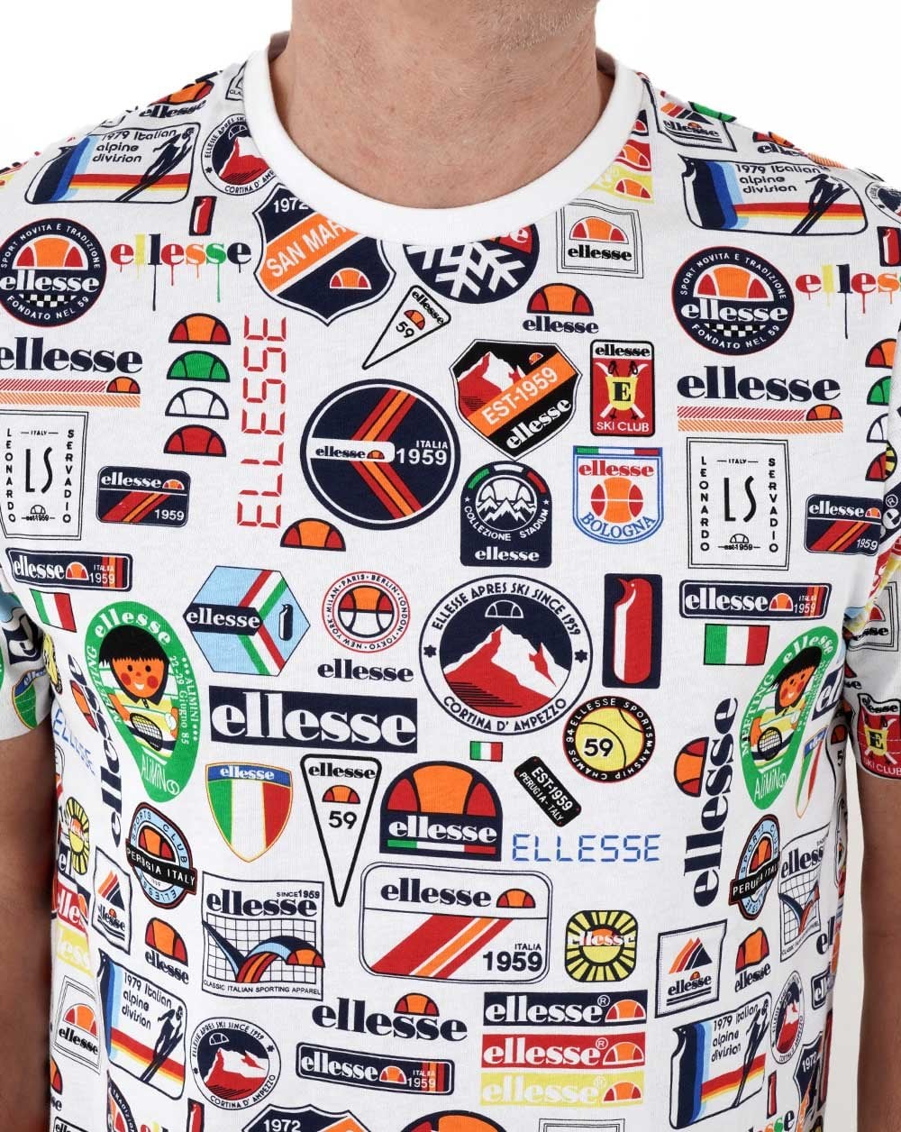 Ellesse Badged T Shirt White/Multi