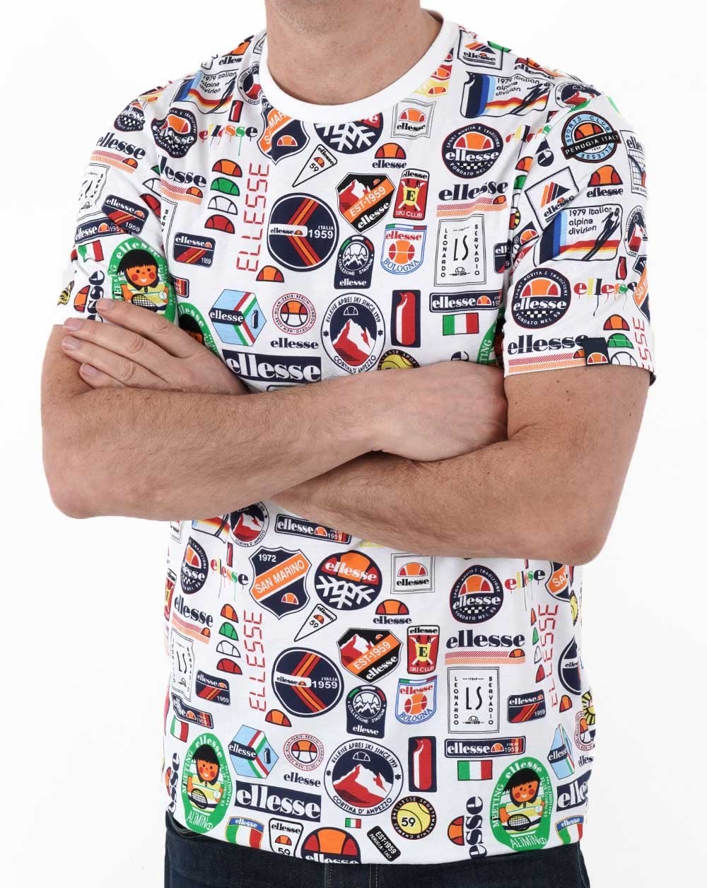 Ellesse Badged T Shirt White/Multi