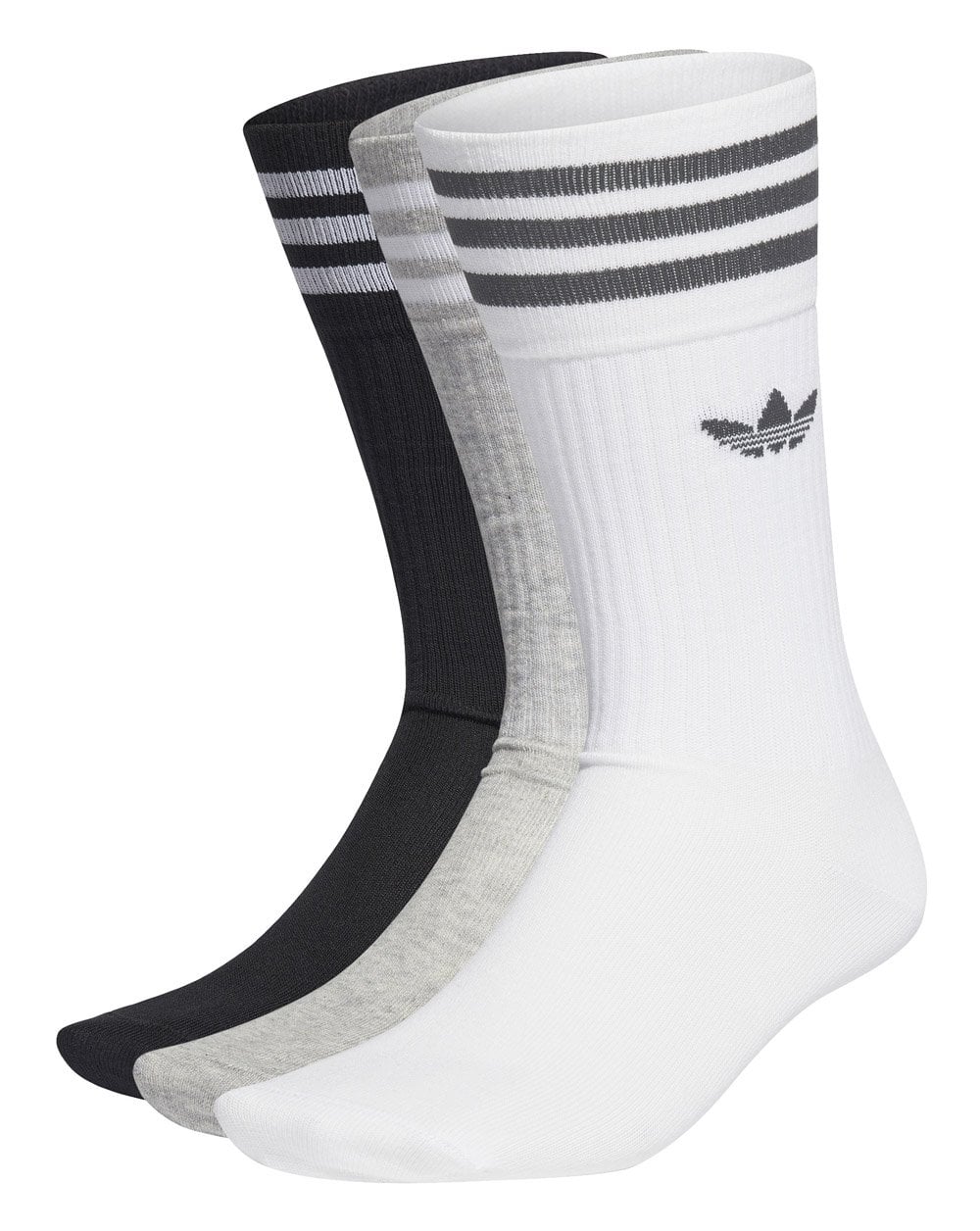 Adidas Originals Crew-Socken 3er-Pack Weiß/Grau/Schwarz