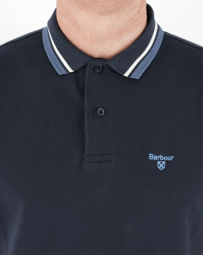 Barbour Poloshirt mit Streifen in Marineblau