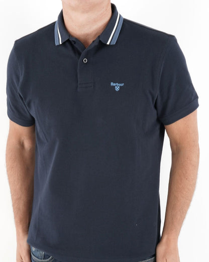 Barbour Poloshirt mit Streifen in Marineblau