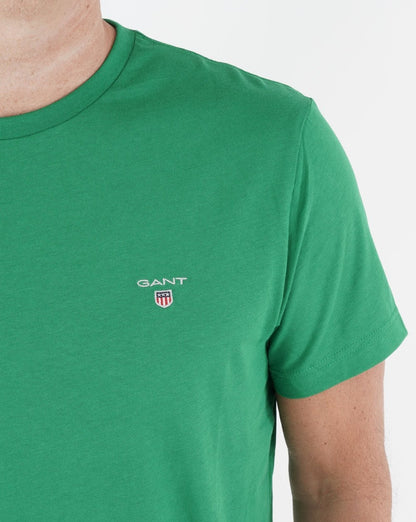 Gant Solides T-Shirt mit Rundhalsausschnitt Grün