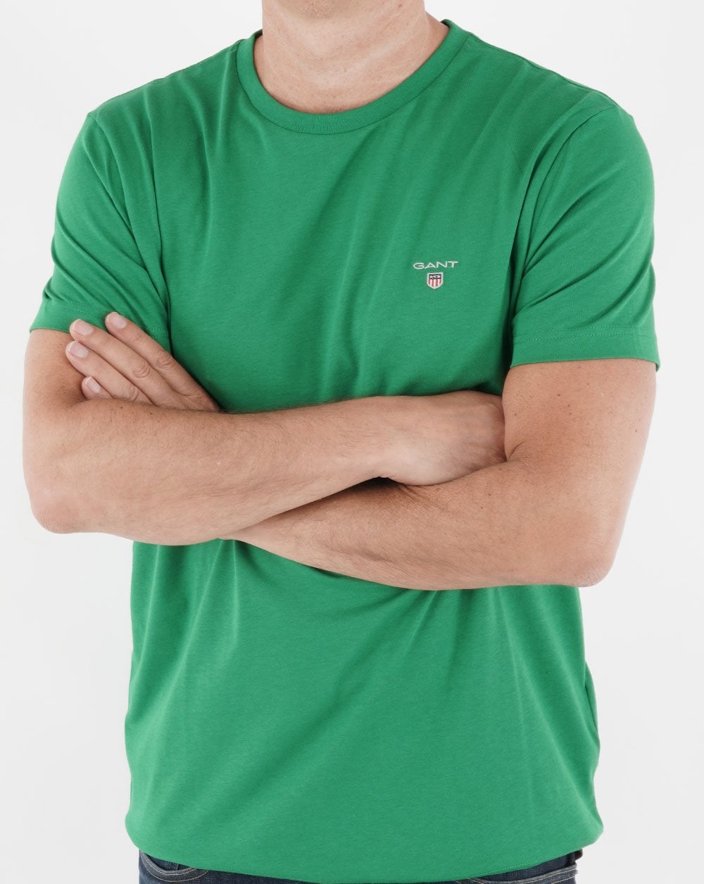 Gant Solides T-Shirt mit Rundhalsausschnitt Grün
