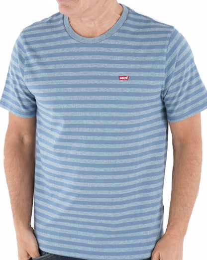 Levi's – Gestreiftes T-Shirt in Sonnenuntergangsblau