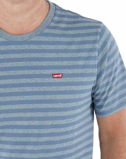 Levi's – Gestreiftes T-Shirt in Sonnenuntergangsblau