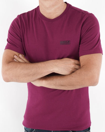 Barbour International – T-Shirt mit kleinem Logo in Magenta