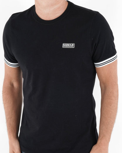 Barbour International T-Shirt mit Streifen in Schwarz
